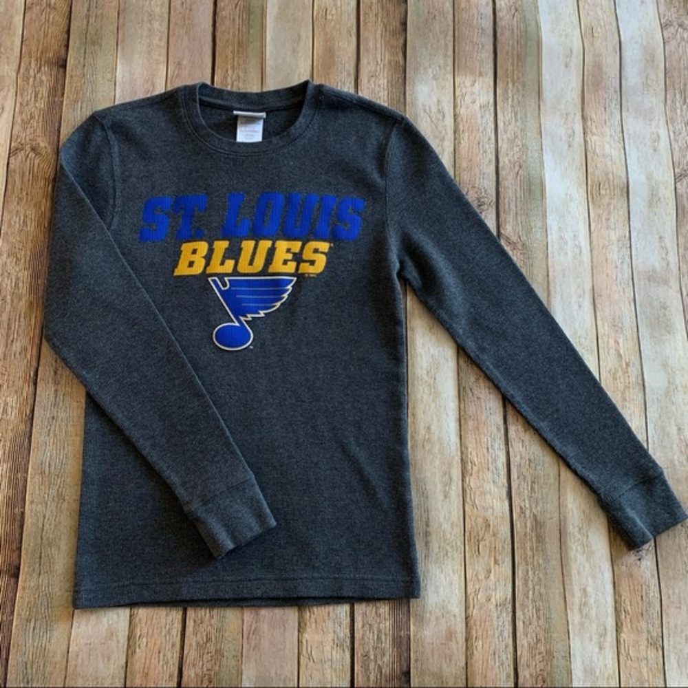 NHL Saint Louis Blues king sleeve waffle knit tee shirt | size small